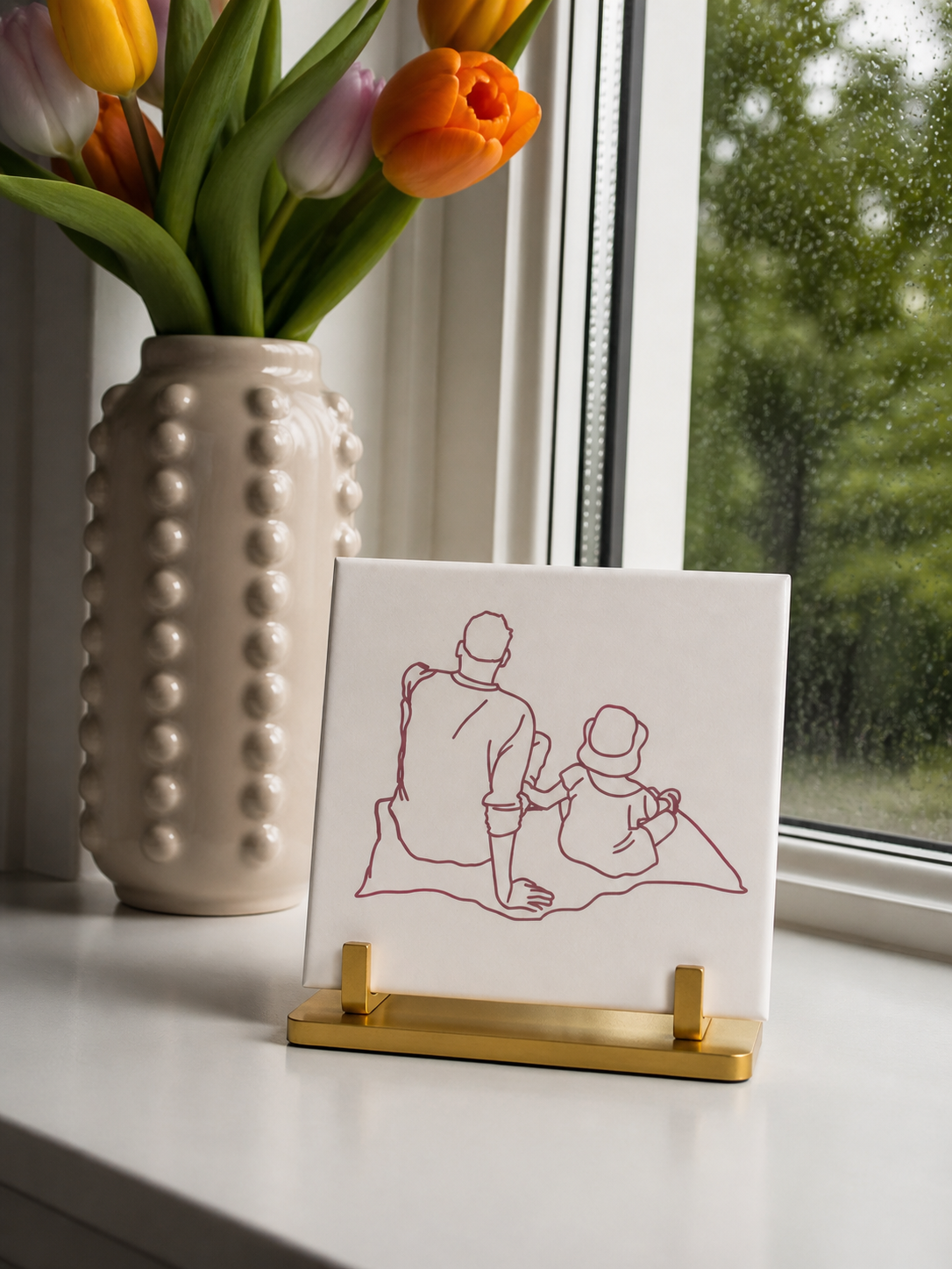 Lijntekening tegeltje